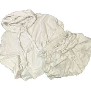 Vince White Hoodie and Shorts Set. Terrycloth 
Top S, shorts XS.